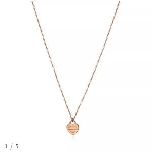 Tiffany Rose Gold Heart Tag Necklace